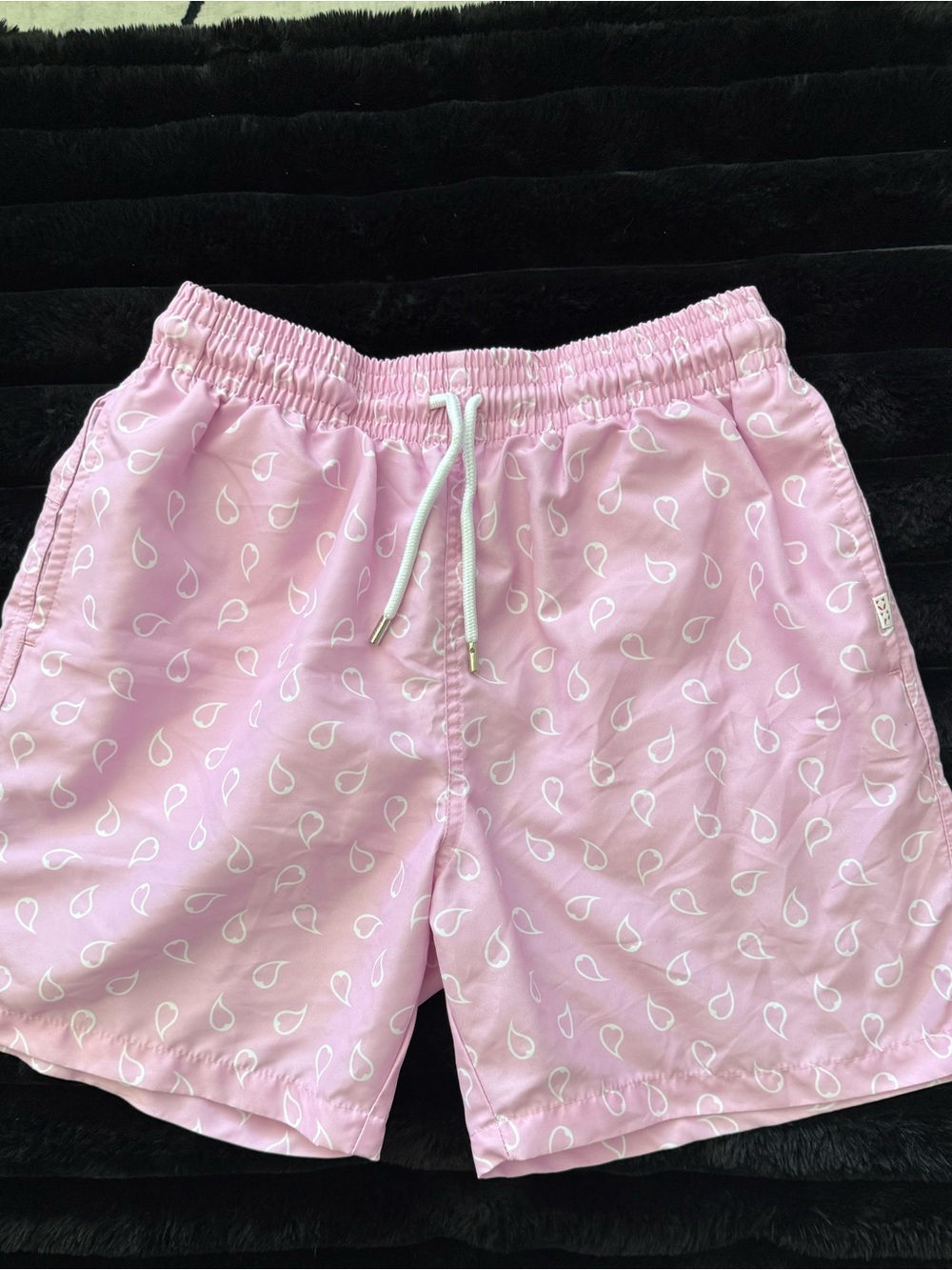 Derek Rose Pink Swim Shorts with White Teardrop Print
